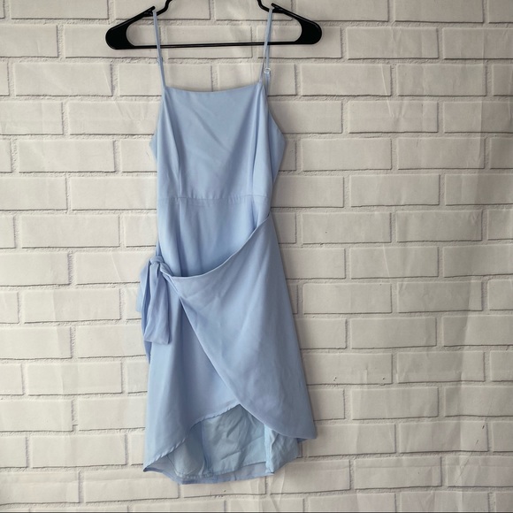 Superdown blue Morgan layered wrap dress size extra small - Picture 2 of 10